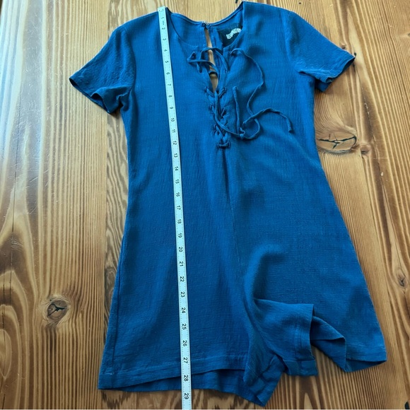 Reformation Corson Teal Lace Up Romper - Picture 14 of 14